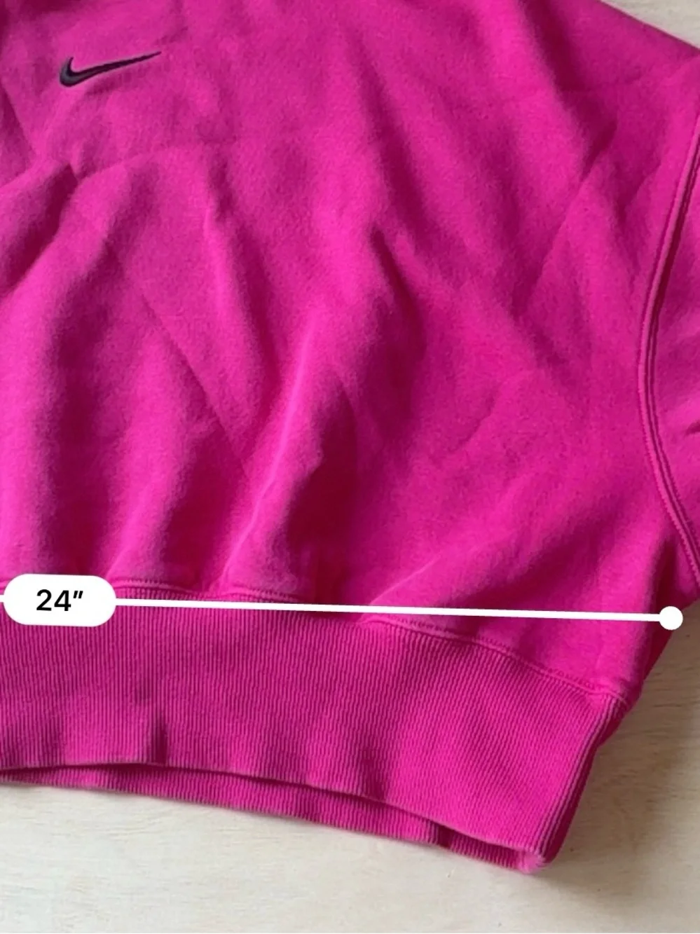 Nike Pink Fleece Pullover Crew Neck Sweatshirt Cropped Women's Size XS Logo